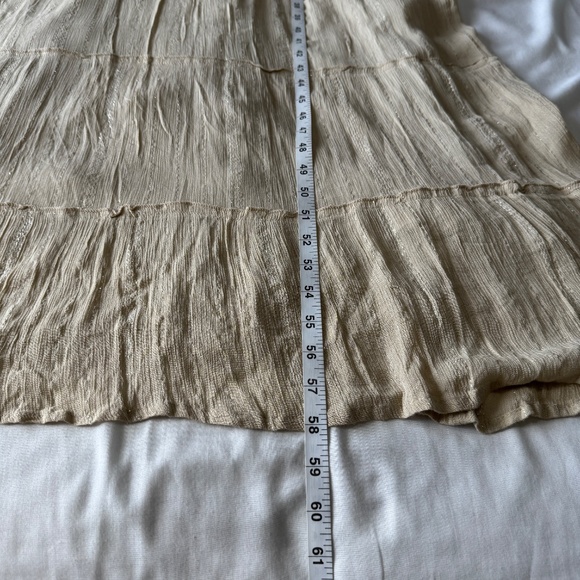 Mlle Gabrielle Sleeveless Tiered Maxi Dress Beige Size 3X NEW Boho Hippie Fairy - Picture 14 of 16